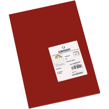 7774-PACK 50 HOJAS CARTULINA IRIS A4 185G GRANATE CANSON C200040163