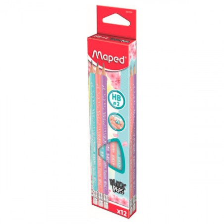 7804-CAJA 12 LAPICES DE GRAFITO CON GOMA HB COLORES SURTIDOS MAPED 851730