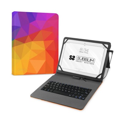 FUNDA CON TECLADO MICRO USB TYPE C KEYTAB USB 11 TRIANGULOS