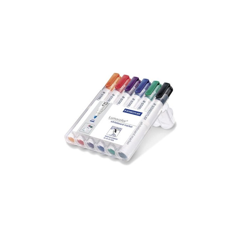 7865-ESTUCHE 6 PZAS LUMOCOLOR WHITEBOARD MARKER 351, SURT. STAEDTLER 351 WP6