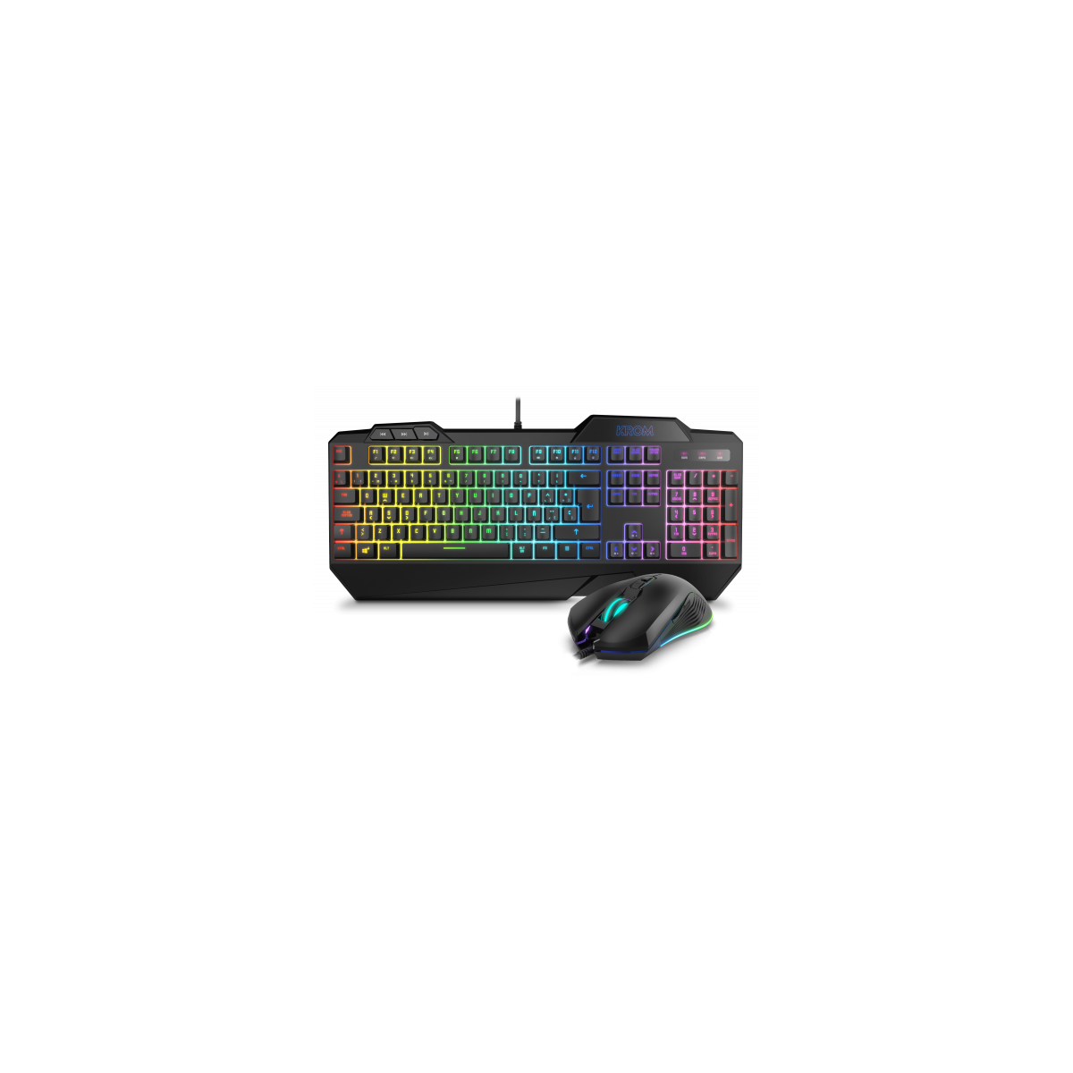 KROM PACK GAMING KRUSHER TECLADO SEMI MECANICO RATON RGB NEGRO