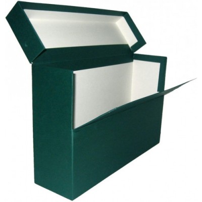 CAJA TRANSFERENCIA FOLIO CARTON FORRADO EN GELTEX 39X255 X11 CM VERDE MARIOLA 1685VE