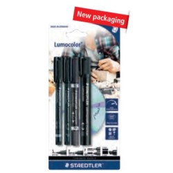 7936-BLISTER 4 LUMOCOLOR PERMANENT 60 BK, SURTIDO STAEDTLER 60 BK