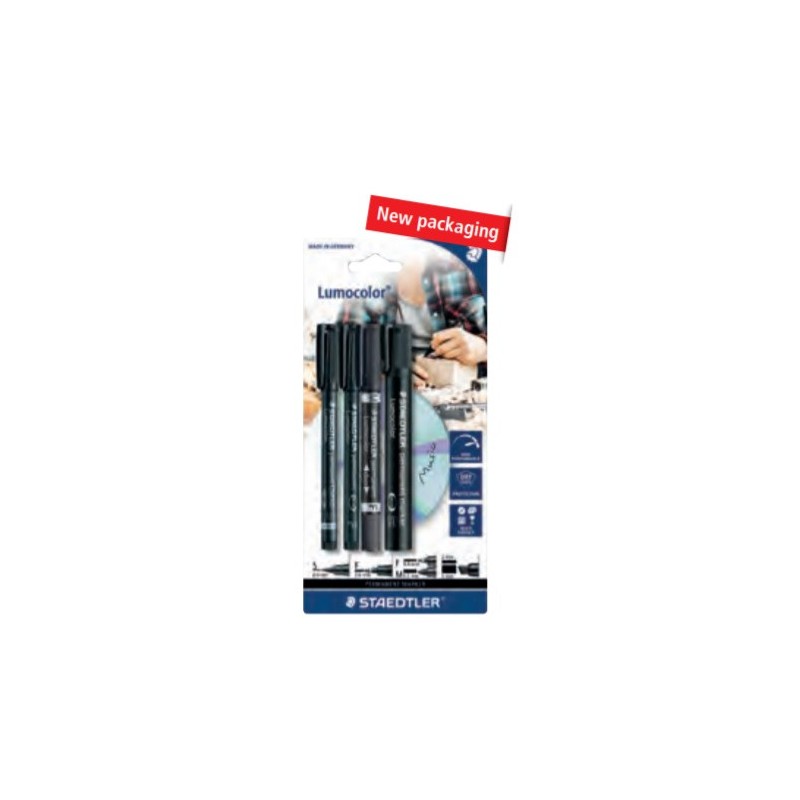7936-BLISTER 4 LUMOCOLOR PERMANENT 60 BK, SURTIDO STAEDTLER 60 BK
