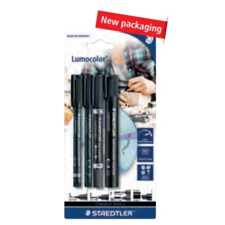 7936-BLISTER 4 LUMOCOLOR PERMANENT 60 BK, SURTIDO STAEDTLER 60 BK