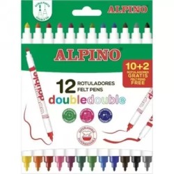 7955-CAJA 10+2 ROTULADORES DE COLORES DOBLE PUNTA ALPINO AR002013N