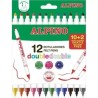 7955-CAJA 10+2 ROTULADORES DE COLORES DOBLE PUNTA ALPINO AR002013N