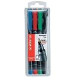 797-ESTUCHE 4 MARCADORES PERMANENTE P.FINA SURTIDO OHPEN UNIVERSAL 0,7MM. STABILO 842/4