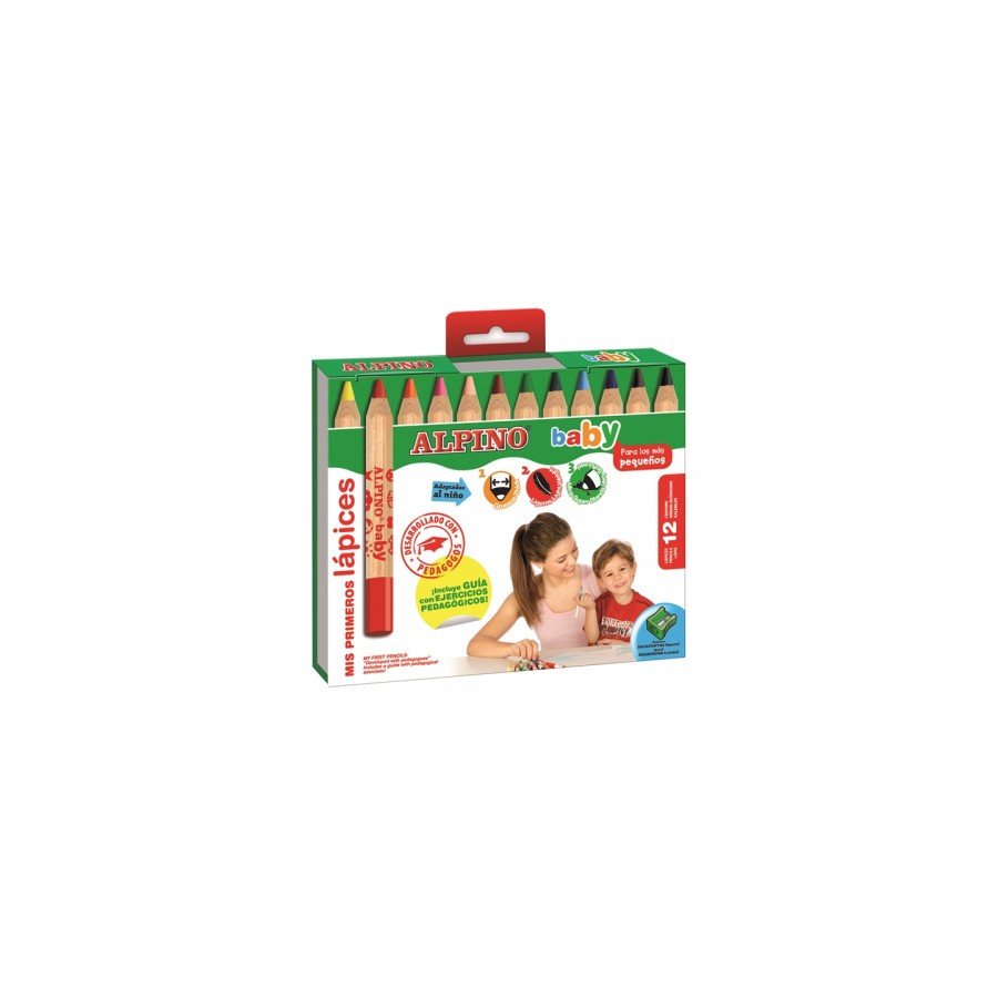 7971-ESTUCHE 12 LAPICES DE COLORES PARA BEBES ALPINO AL000177