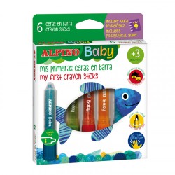 7975-ESTUCHE 6 CERAS EN BARRA BABY ALPINO PX002006