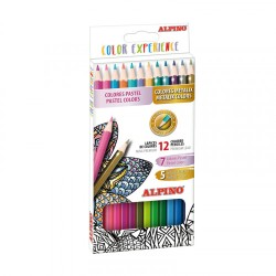 7977-ESTUCHE 12 LAPICES DE COLORES PREMIUM COLORES PASTEL Y METALICOS ALPINO AL000246
