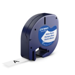 8028-CINTAS LETRATAG PLASTICO 12MM X 4 M NEGRO/BLANCO DYMO S0721660