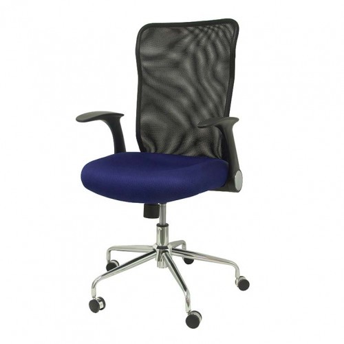 8037-SILLA MINAYA RESPALDO MALLA NEGRO ASIENTO 3D AZUL PIQUERAS Y CRESPO 4031AZ