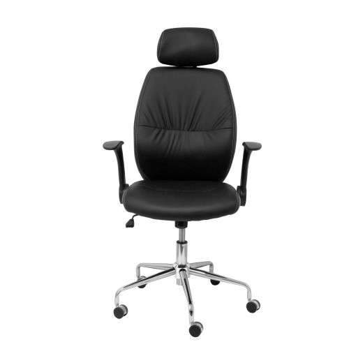 8042-SILLA HUELVES SIMILPIEL NEGRO CON CABECERO PIQUERAS Y CRESPO 239DBSPNEC