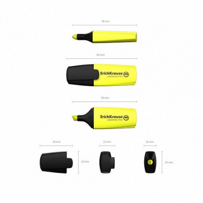 FLUORESCENTE VISIOLINE MINI COLOR AMARILLO ERICH KRAUSE 42753