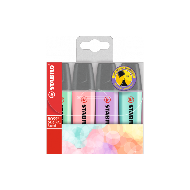 8095-ESTUCHE WALLET 4 BOSS COLORES PASTEL SURTIDOS STABILO 70/4-3 8095-ESTUCHE WALLET 4 BOSS COLORES PASTEL SURTIDOS STABILO 70/4-3