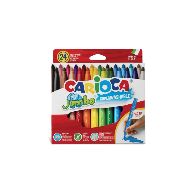 8129-CAJA 24 ROTULADORES JUMBO COLORES SURTIDOS CARIOCA 40570 8129-CAJA 24 ROTULADORES JUMBO COLORES SURTIDOS CARIOCA 40570