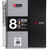 8178-CUADERNO ESPIRAL NB-8 A5 200 HOJAS 5X5MM POLIPROPILENO NEGRO MIQUELRIUS 42007