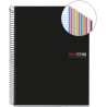8182-CUADERNO ESPIRAL NB-10 A4 200 HOJAS 5X5MM POLIPROPILENO NEGRO MIQUELRIUS 47009