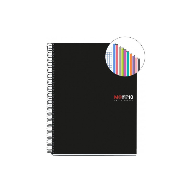 8183-CUADERNO ESPIRAL NB-18 A5 200 HOJAS 5X5MM POLIPROPILENO NEGRO MIQUELRIUS 47044 8183-CUADERNO ESPIRAL NB-18 A5 200 HOJAS 5X5MM POLIPROPILENO NEGRO MIQUELRIUS 47044