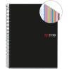 8183-CUADERNO ESPIRAL NB-18 A5 200 HOJAS 5X5MM POLIPROPILENO NEGRO MIQUELRIUS 47044