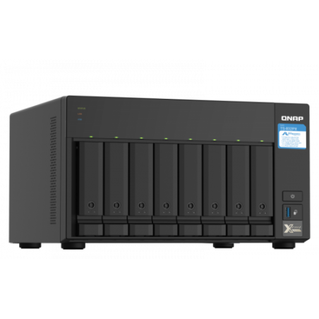 8265-QNAP TS-832PX NAS Torre Ethernet Aluminio, Negro AL324