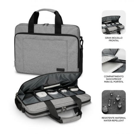 8322-SUBBLIM Maletin Ordenador Air Padding Laptop bag 13,3-14" Grey