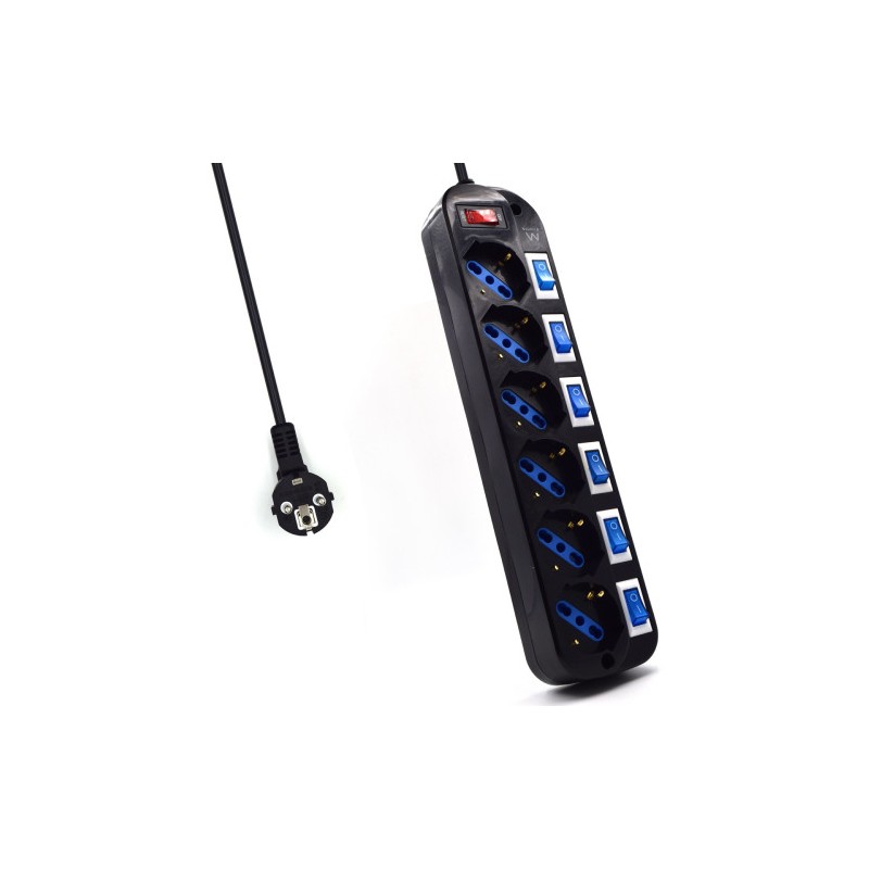 8326-Ewent EW3851 limitador de tension Negro 6 salidas AC 220 V 1,5 m 8326-Ewent EW3851 limitador de tension Negro 6 salidas AC 220 V 1,5 m