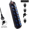 8327-Ewent EW3851 limitador de tension Negro 6 salidas AC 220 V 1,5 m