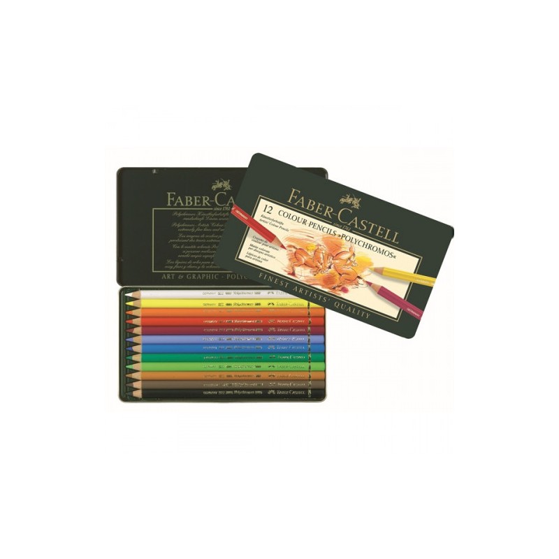 8440-ESTUCHE DE METAL POLYCHROMOS CON 12 LAPICES DE COLORES SURTIDOS FABER CASTELL 110012 8440-ESTUCHE DE METAL POLYCHROMOS CON 12 LAPICES DE COLORES SURTIDOS FABER CASTELL 110012