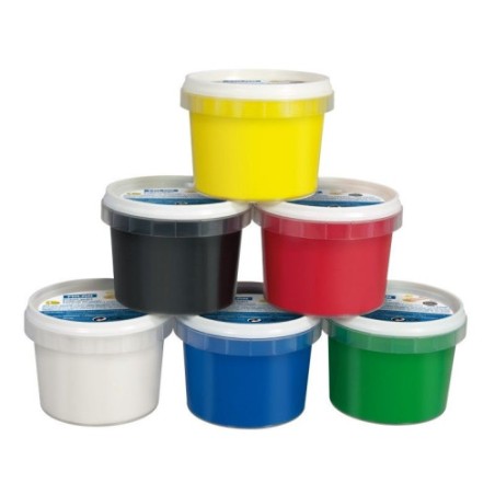 8573-Milan Maletin 6 tarros de pintura para dedos de colores 100 ml