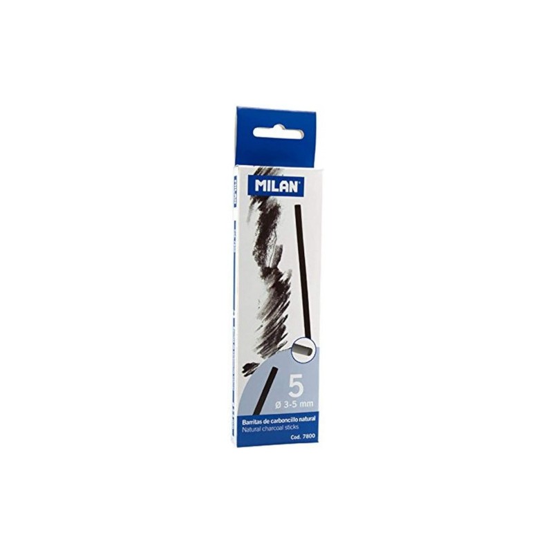 8580-CAJA 5 BARRITAS DE CARBONCILLO NATURAL O 3-5MM MILAN 7800