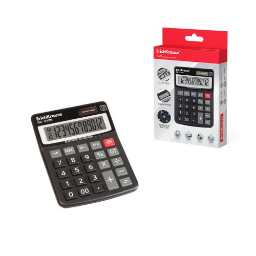 8623-ErichKrause DC-312N calculadora Escritorio Calculadora basica Negro