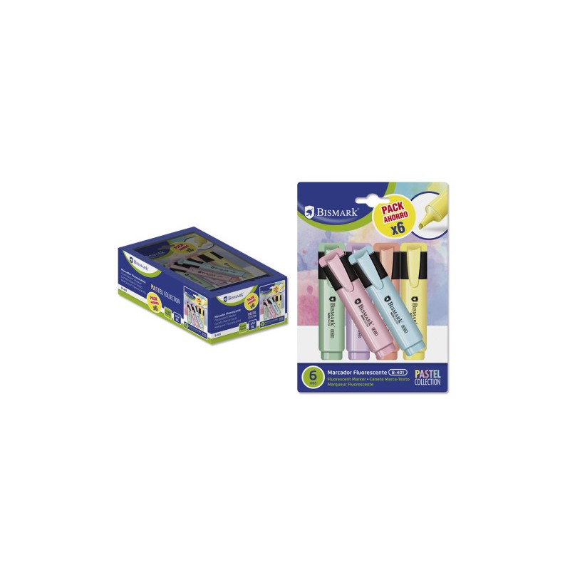 8655-Bismark Rotulador Fluorescente Pastel Blister 6 Uds 8655-Bismark Rotulador Fluorescente Pastel Blister 6 Uds