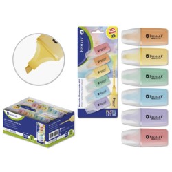 8656-Bismark Mini Rotulador Fluorescente Pastel Blister 6 Uds
