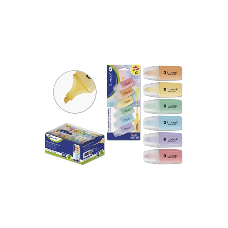 8656-Bismark Mini Rotulador Fluorescente Pastel Blister 6 Uds 8656-Bismark Mini Rotulador Fluorescente Pastel Blister 6 Uds