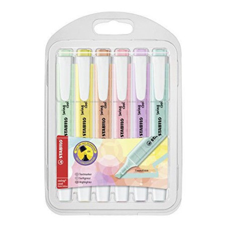 866-ESTUCHE PLASTICO SWING COOL PASTEL 6 UNIDADES SURTIDAS TRAZO 1/4MM. STABILO 275/6-08