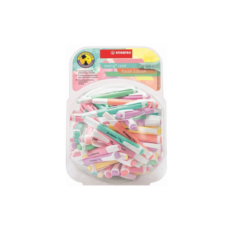 867-EXPOSITOR BOMBONERA PLASTICO SWING COOL PASTEL 100 UNIDADES SURTIDAS TRAZO 1/4MM. STABILO 275/48-8-2 867-EXPOSITOR BOMBONERA PLASTICO SWING COOL PASTEL 100 UNIDADES SURTIDAS TRAZO 1/4MM. STABILO 275/48-8-2