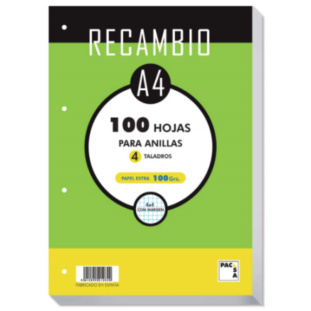 8678-Pacsa Recambio A4 100 Hojas