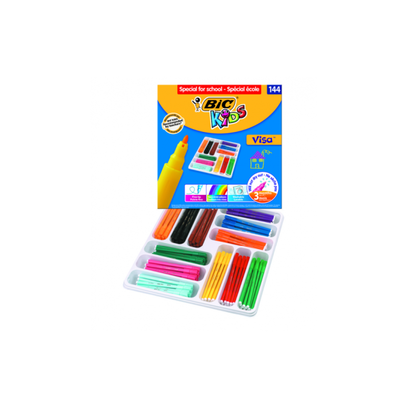 8809-ESTUCHE 144 ROTULADORES DE 12 COLORES DIFERENTES BIC 887837 8809-ESTUCHE 144 ROTULADORES DE 12 COLORES DIFERENTES BIC 887837