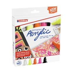 8818-PACK 5 MARCADORES ACRILICOS TRAZO 5-10 MM. NEON. COLORES: 922, 901, 065, 066 Y 069. EDDING 5000-5-S