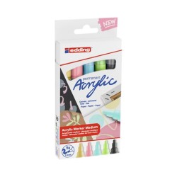 8823-PACK 5 MARCADORES ACRILICOS TRAZO 2-3 MM. PASTEL. COLORES: 935, 926, 915, 917 Y 916. EDDING 5100-5-S-099