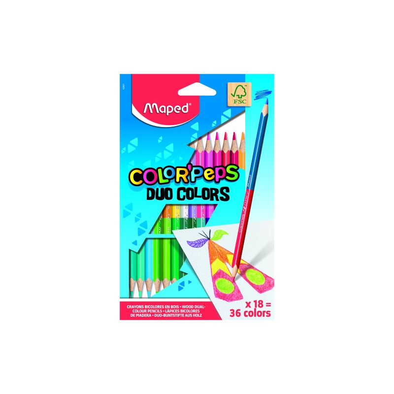8826-ESTUCHE 18 LAPICES DE COLORES COLOR´PEPS DUO. BICOLOR MAPED 829601FC 8826-ESTUCHE 18 LAPICES DE COLORES COLOR´PEPS DUO. BICOLOR MAPED 829601FC