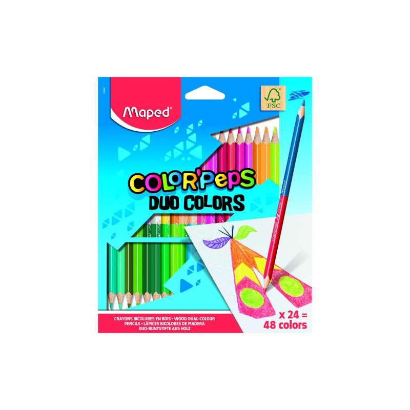 8827-ESTUCHE 24 LAPICES DE COLORES COLOR´PEPS DUO. BICOLOR MAPED 829602FC 8827-ESTUCHE 24 LAPICES DE COLORES COLOR´PEPS DUO. BICOLOR MAPED 829602FC