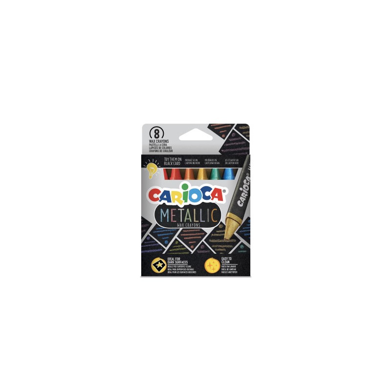 8970-Carioca Ceras Maxi Wax Metallic - 8 Uds