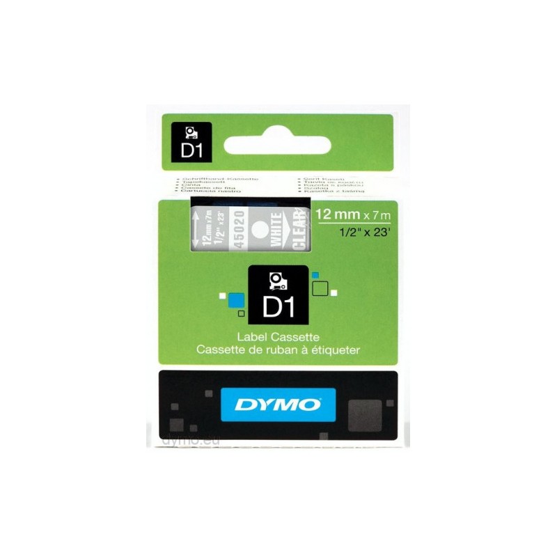 902-CINTA ROTULADORA D1 12MMX7M BLANCO/TRANSPARENTE DYMO S072060 902-CINTA ROTULADORA D1 12MMX7M BLANCO/TRANSPARENTE DYMO S072060