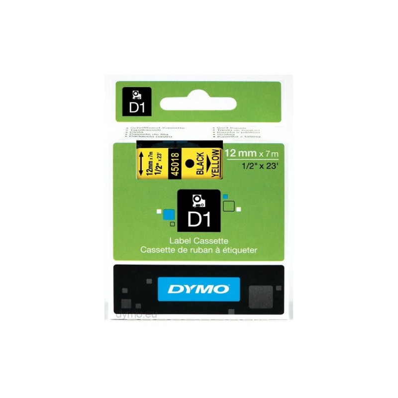 904-CINTA ROTULADORA D1 12MMX7M NEGRO/AMARILLO DYMO S0720580 904-CINTA ROTULADORA D1 12MMX7M NEGRO/AMARILLO DYMO S0720580