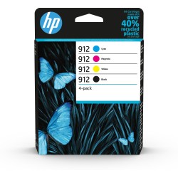 9068-HP Paquete de 4 cartuchos de tinta Original 912 negro/cian/magenta/amarillo