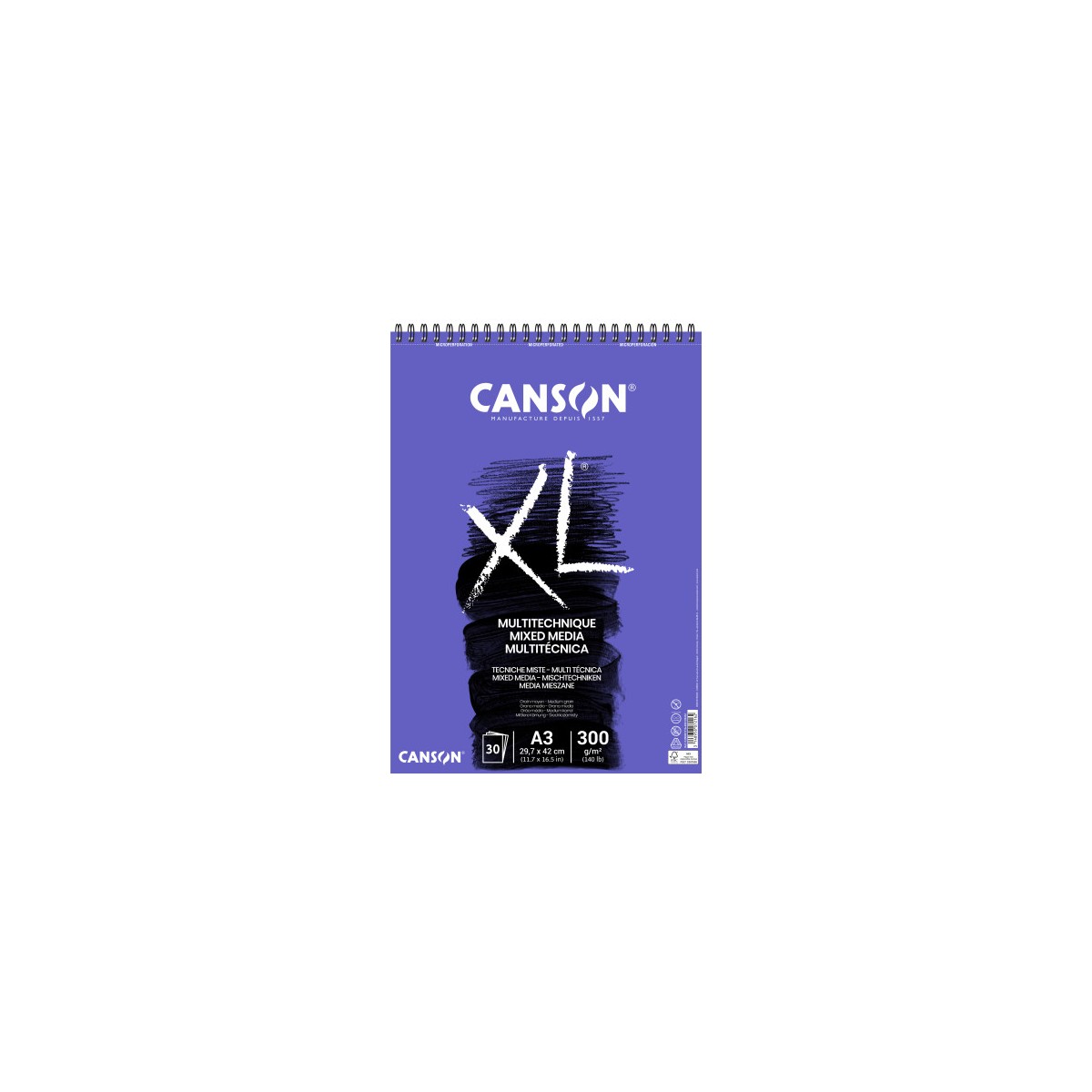 Canson XL Mix Media Bloc de hojas de papel para bellas artes 30 hojas