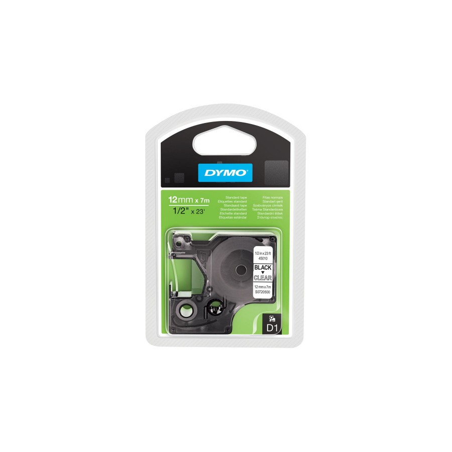 912-CINTA ROTULADORA D1 12MMX7M NEGRO/TRANSPARENTE DYMO S0720500